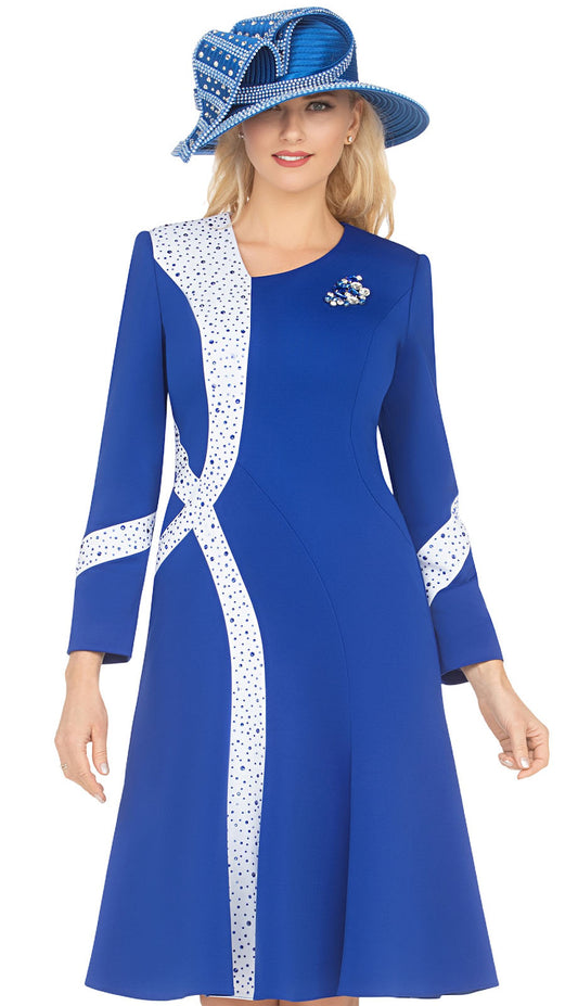 Giovanna D1686-BLU Womens Church Dress