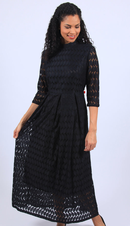 Diana Couture 8624-BLK-CO ( 1pc Womens Organza Dress With Laser Leaf Cutouts )