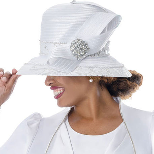 Dorinda Clark Cole 401903-WHT-H-IH Church Hat