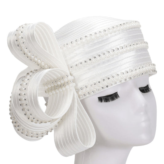 Giovanna HR1074-WHT Church Hat