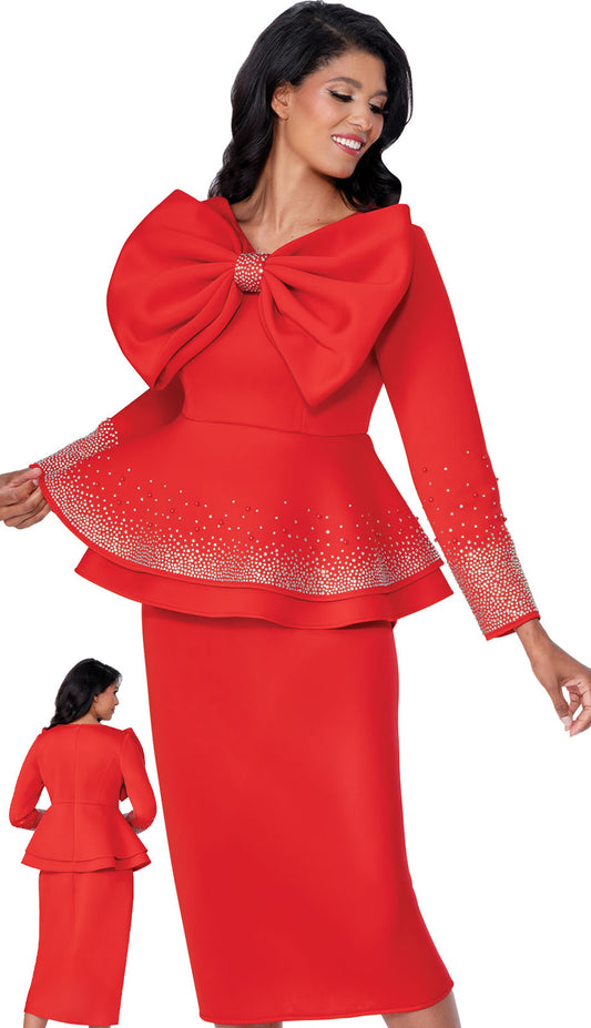 Stellar Looks SL600732-RED-QS Womens Church Suit