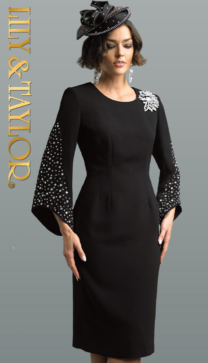 Lily And Taylor 4385-BLK-QS Church Dress