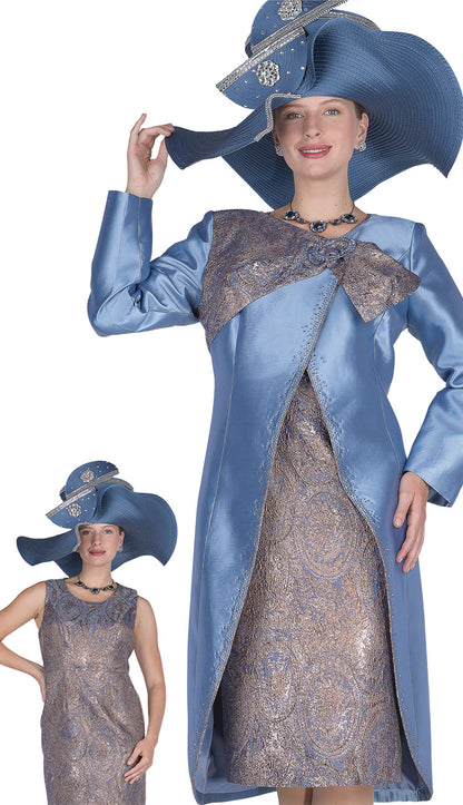 Champagne Italy 6206-BLU-QS Church Suit