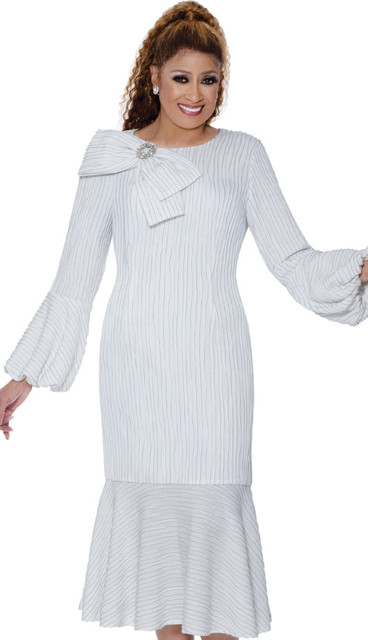 Dorinda Clark Cole 309581-WHT-QS Church Dress