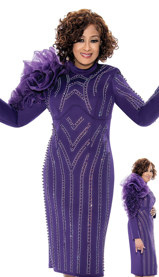 Dorinda Clark Cole 309161-PUR-QS Ladies Church Dress