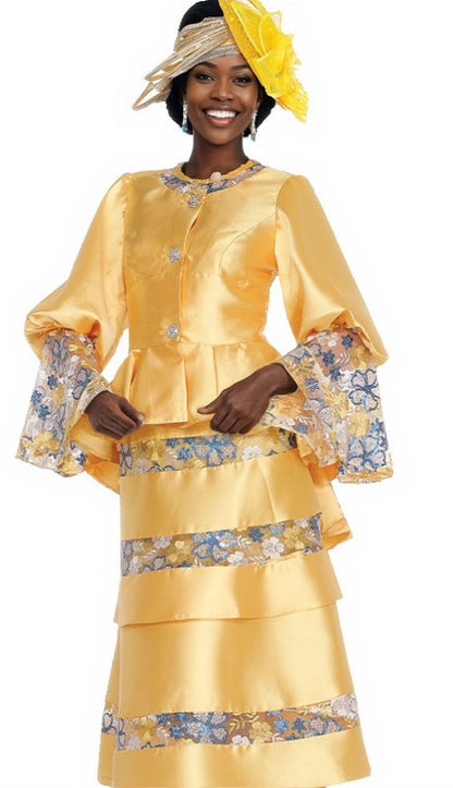 Champagne Italy 6025-GLD-QS Church Suit