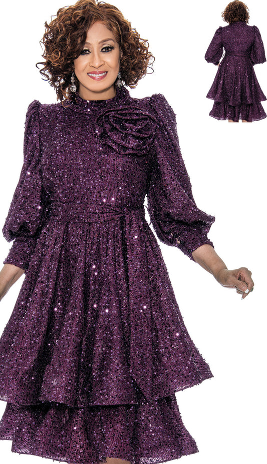 Dorinda Clark Cole 309191-PUR-CO Church Dress