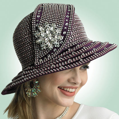 Lily and Taylor H195-PLUM Church Hat