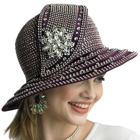 Lily and Taylor H195-PLUM Church Hat
