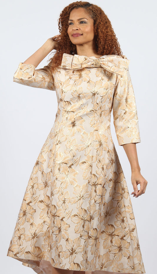 Diana Couture 8794-GLD Womens Church Dress