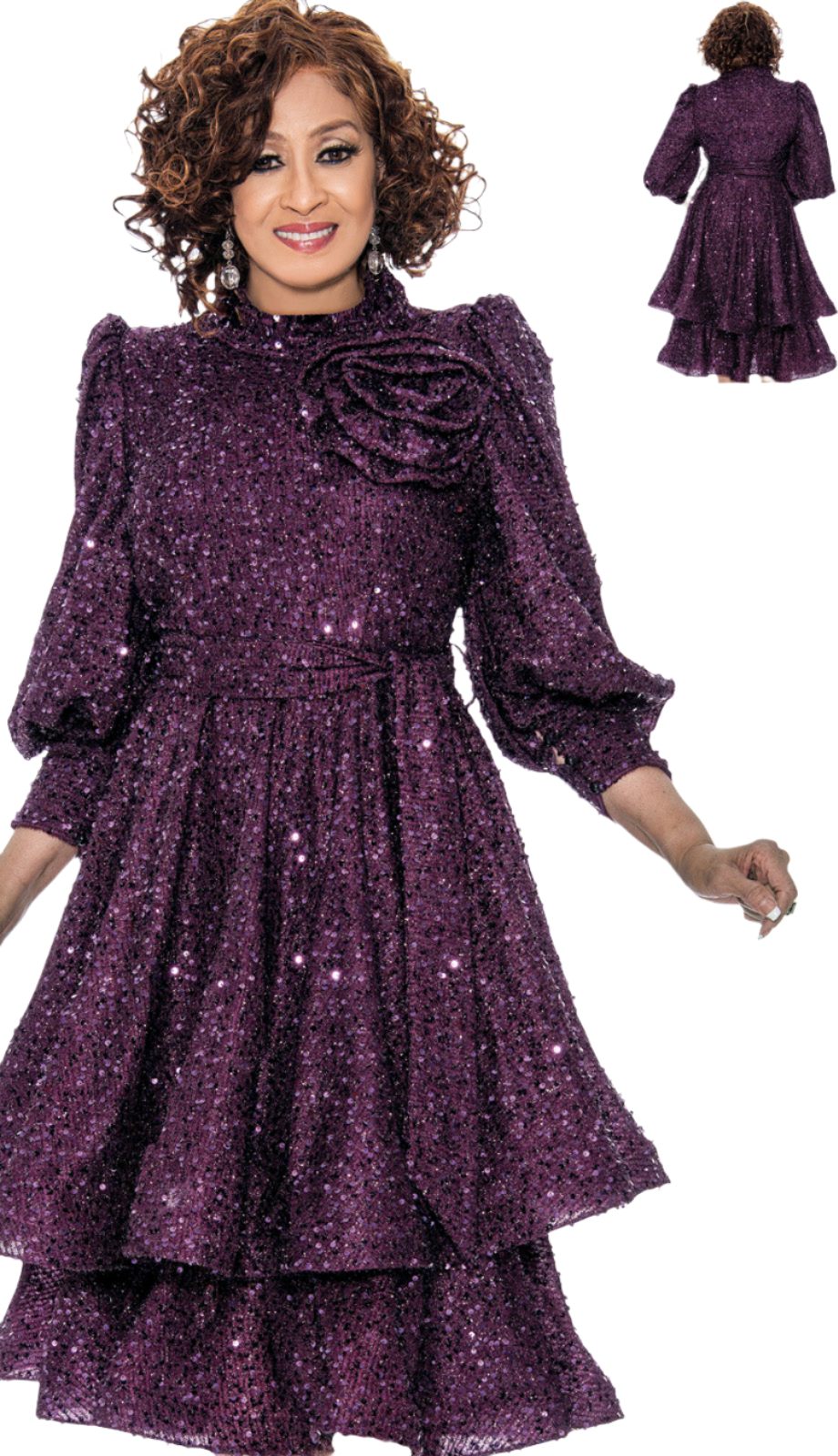 Dorinda Clark Cole 309191-PUR-IH Church Dress