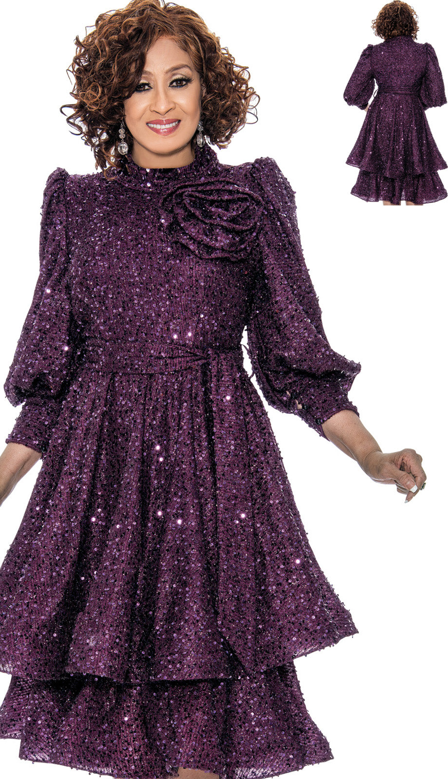 Dorinda Clark Cole 309191-PUR-QS Church Dress