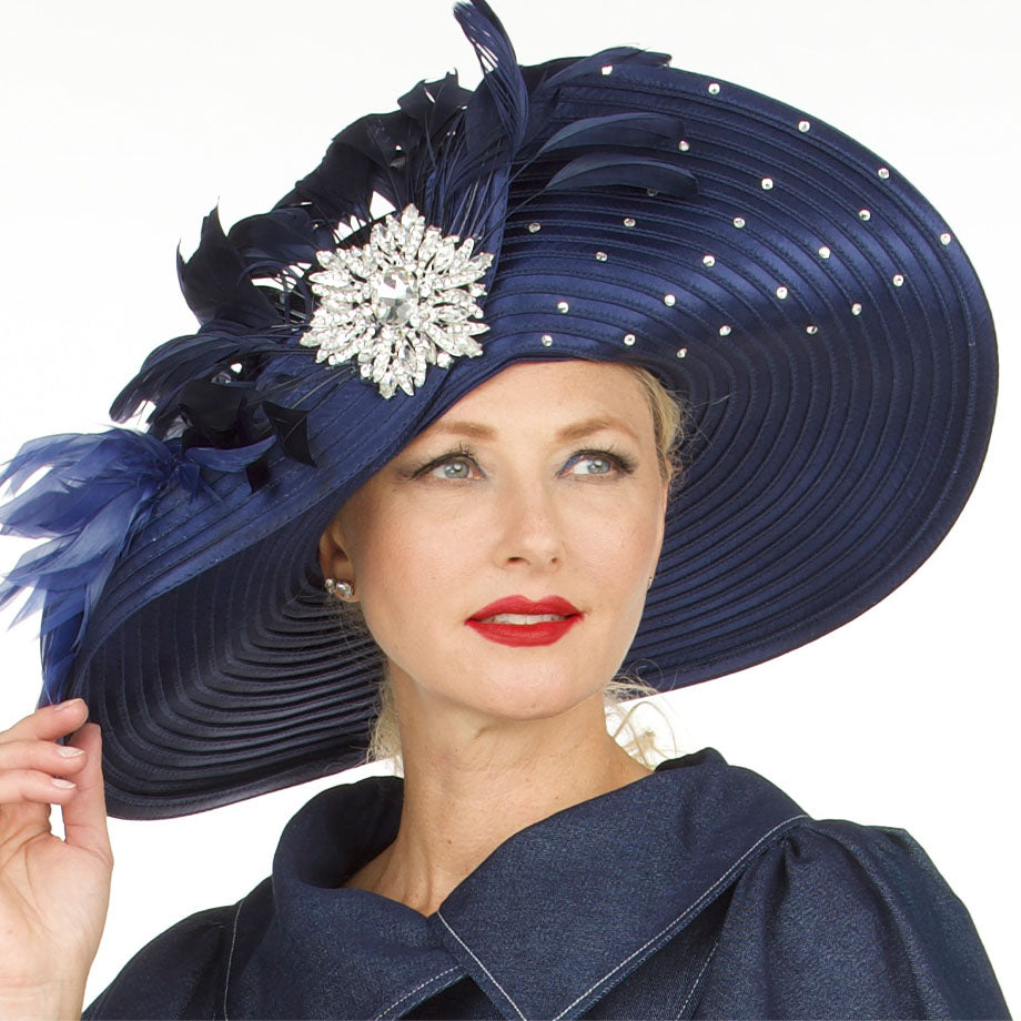 Giovanna HR22158-NVY Church Hat