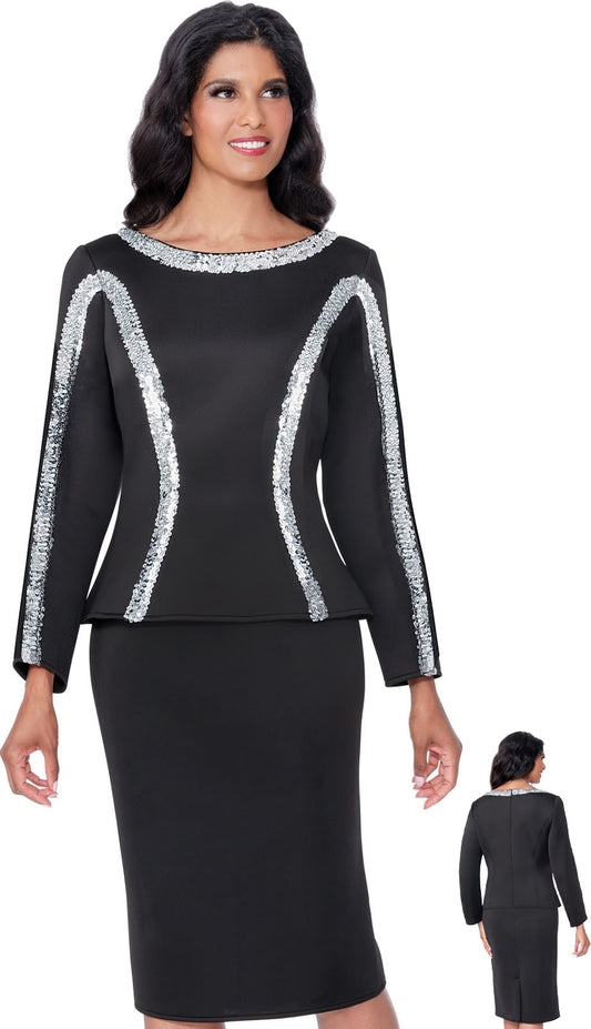 Stellar Looks SL600761-BLK-QS Womens Church Suit