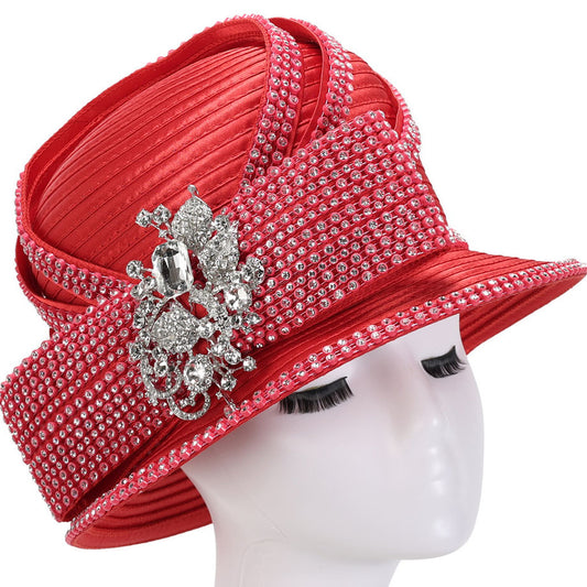 Giovanna HR22129-RED-QS Church Hat