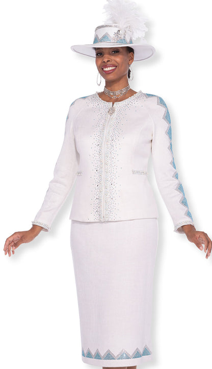 Champagne Italy Knit 5962-OFW-QS Church Suit for Women