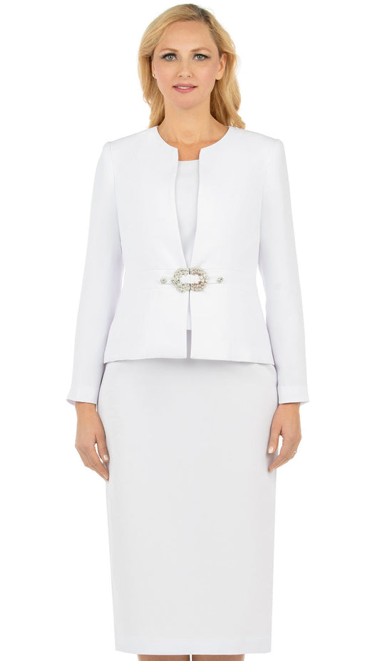 Giovanna 0650-WHT-CO Church Suit