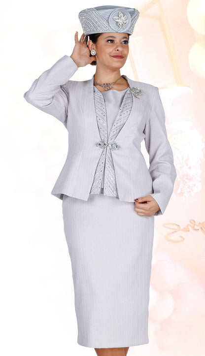 Champagne Italy 6009-GRY-QS Church Suit