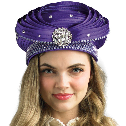 Lily And Taylor H459-PUR Church Hat