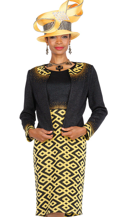 Champagne Italy Knit 5951-BLK-QS Church Suit