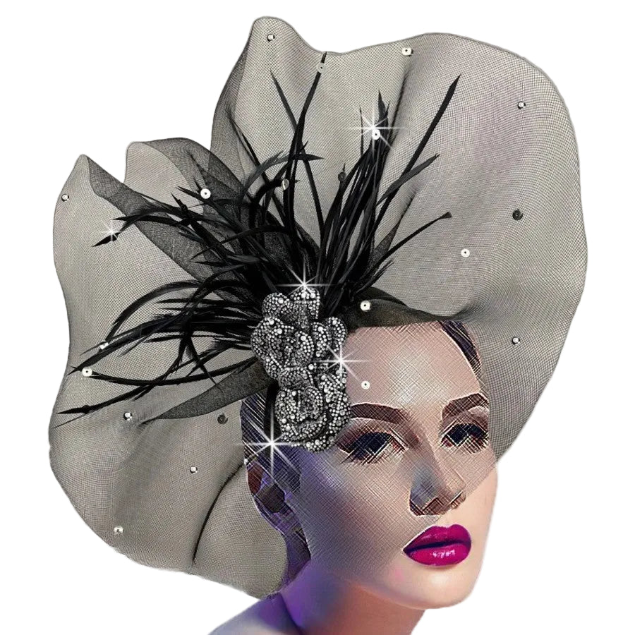 RADIANCE FA3345-BK Church Fascinator