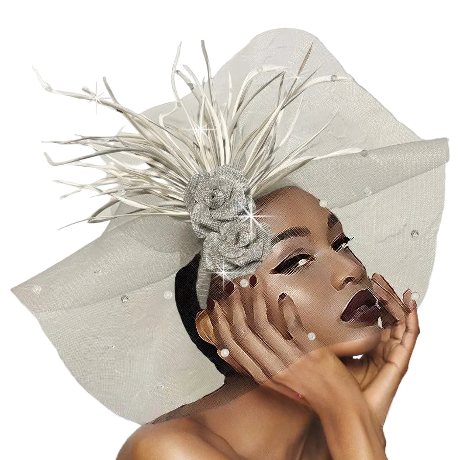 RADIANCE FA3345-WHT Church Fascinator