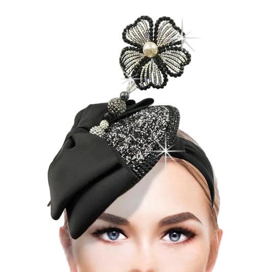 GINGER FA3351-BK Church Fascinator