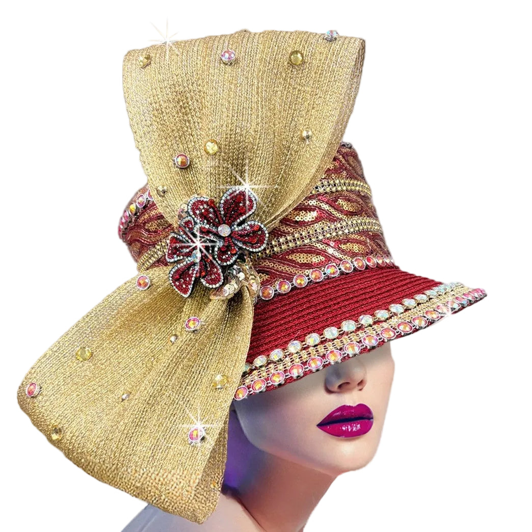 Church Hat 3397 CANTERBURY-RED-GOLD