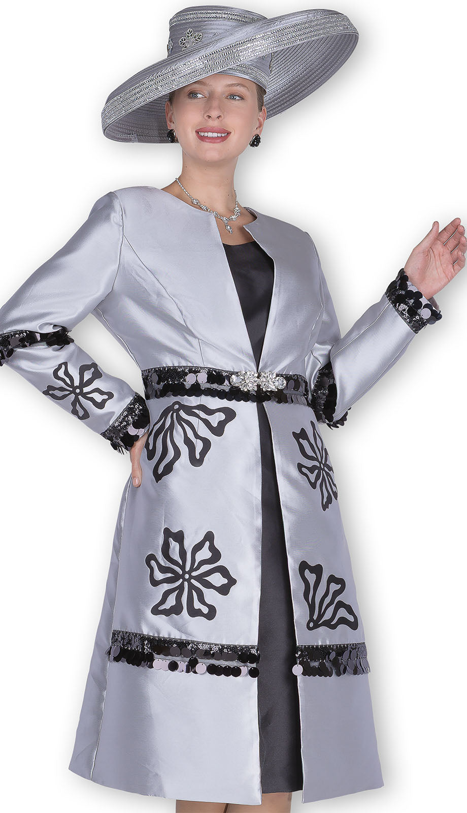 Champagne Italy 6108-SGB-H Church Dress-Hat