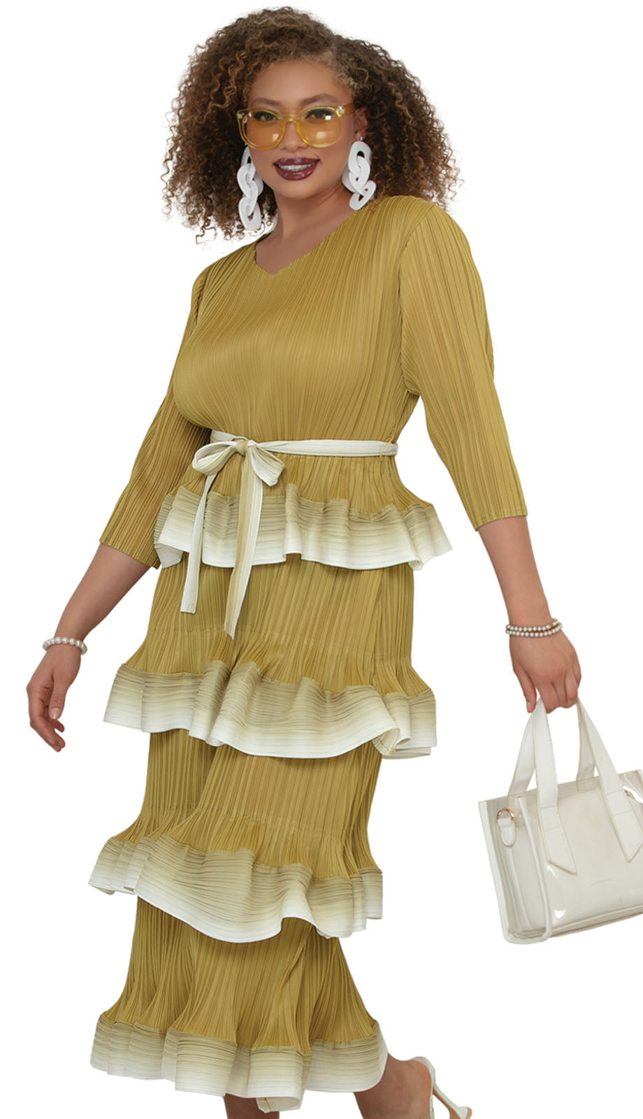 Luxe Moda LM518-OLV Church Dress