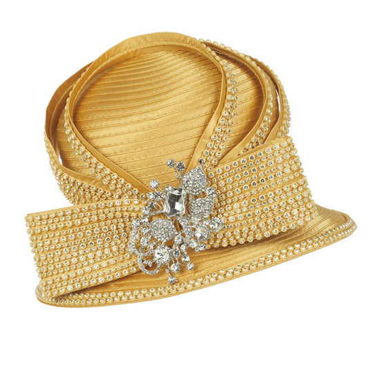 Giovanna HR22129-GLD-QS Church Hat