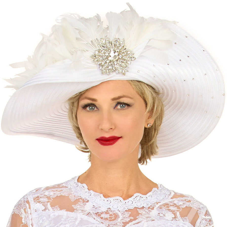 Giovanna HR22158-WHT-QS Church Hat