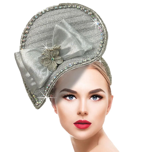FA3422 Marguerite-Silver Church Fascinator
