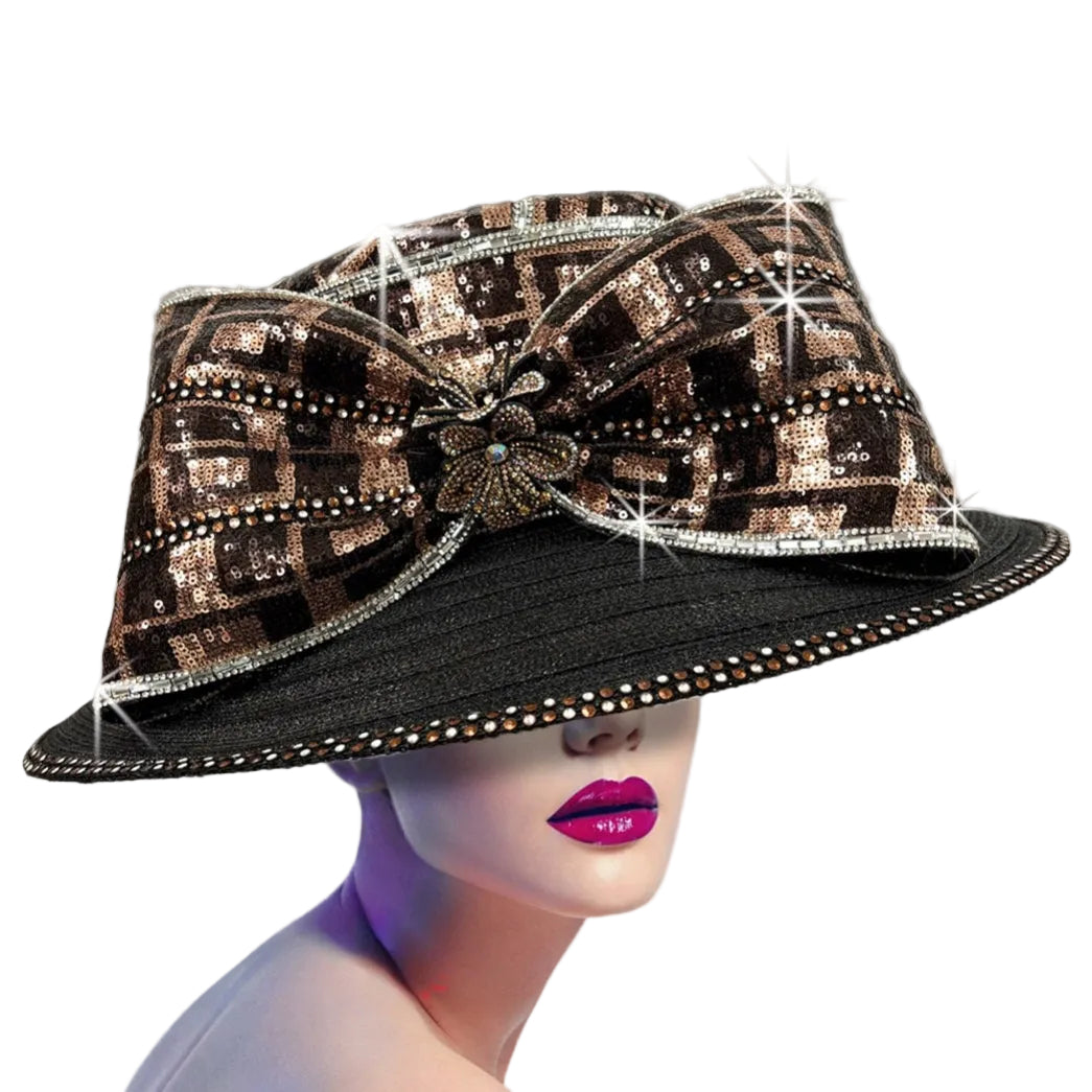 Church Hat 3423 LILY-BROWN-BLACK