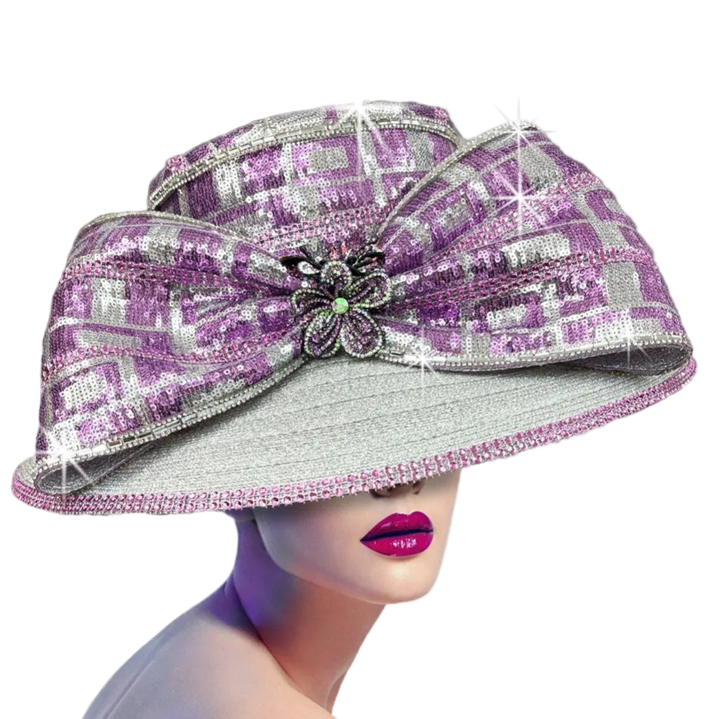 Church Hat 3423 LILY-Silver-lilac