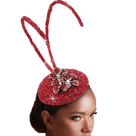 FA3427 Cricket-Red Church Fascinator