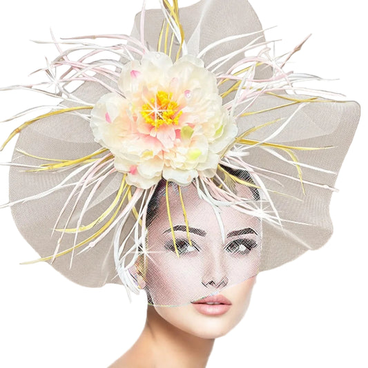 FA3463 Singapore-Butter Church Fascinator