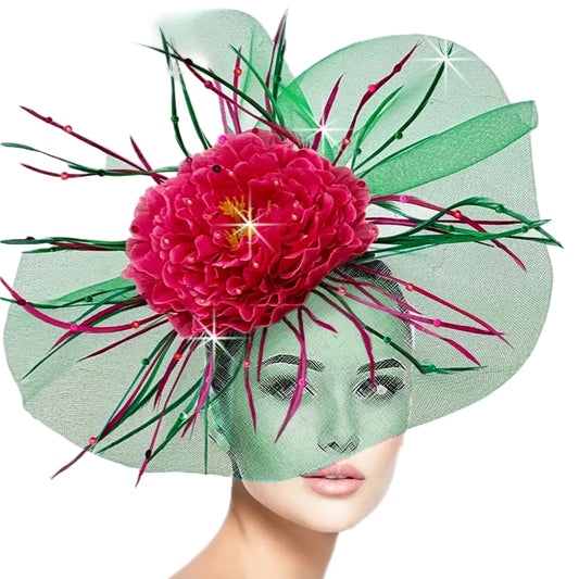 FA3463 SINGAPORE-EMERALD Church Fascinator