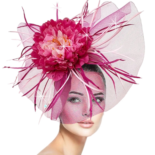 FA3463 Singapore-Fuchsia Church Fascinator