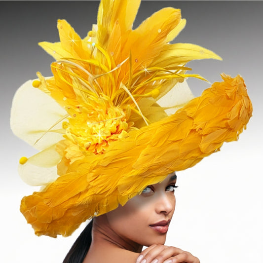 3464 STARLING-QS-Yellow Church Hat
