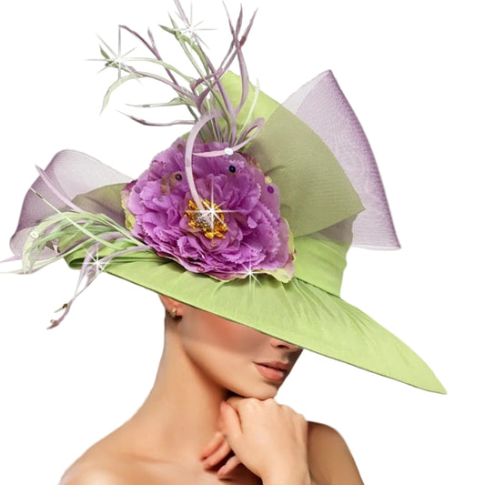 Church Hat 3465 BALMORAL-LIME-LILAC