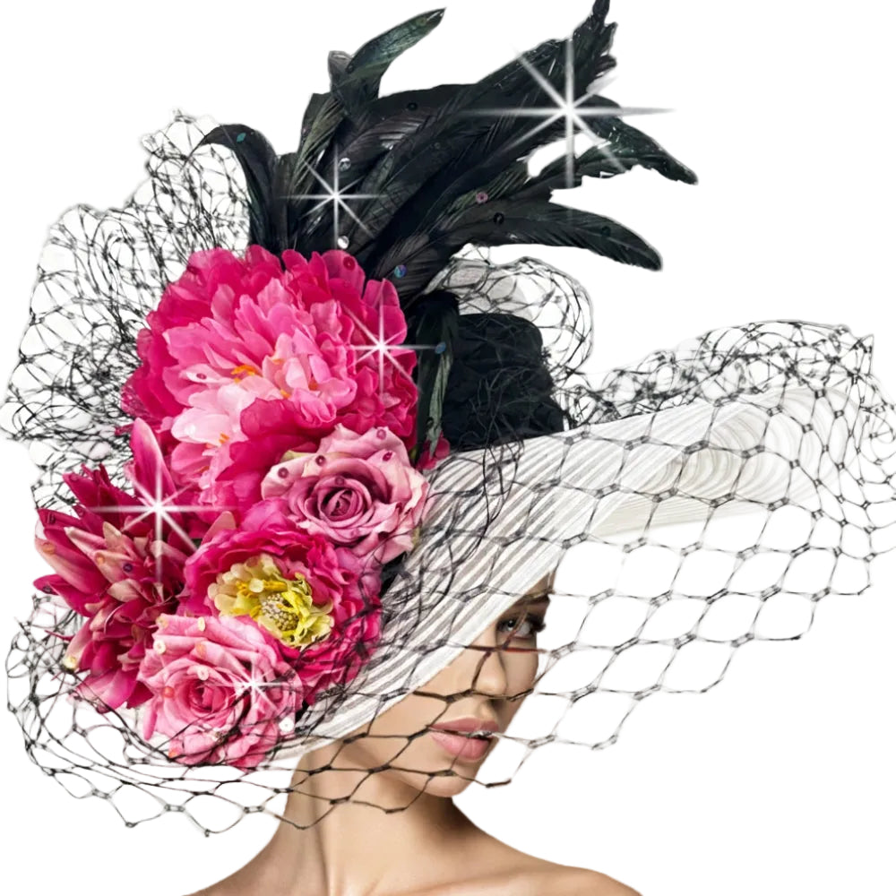 Church Hat3467 ABIGAIL-WHITE-PINK