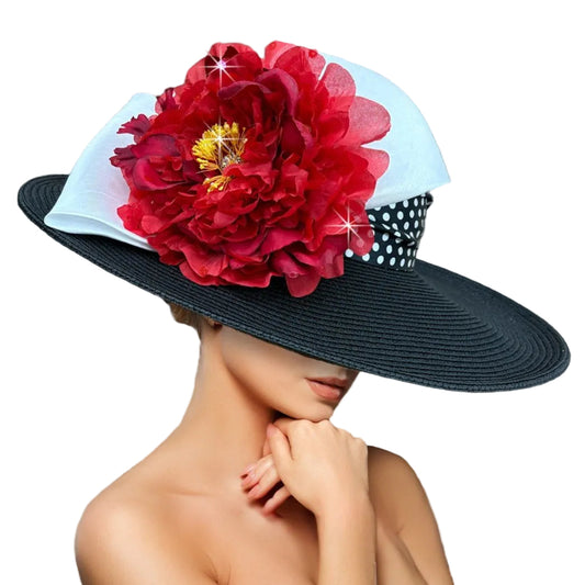 Church Hat 3469 SONATA-BLACK-POLKA-DOT