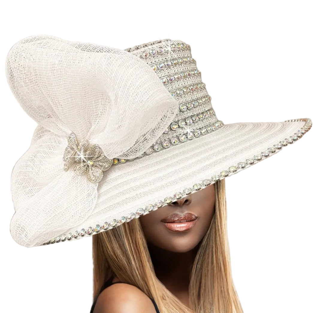 Church Hat 3492 SANDRA-WHITE