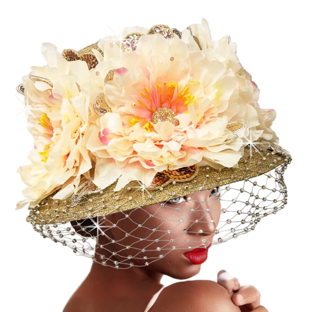 3494 CAPRICE-GOLD-COMB Church Hat