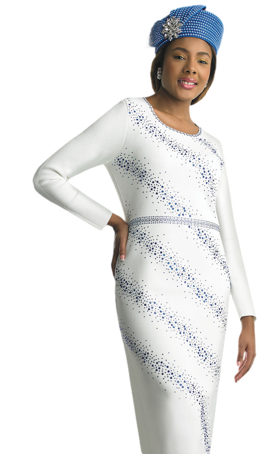 Lily and Taylor 798-IVO Knit Church Dress