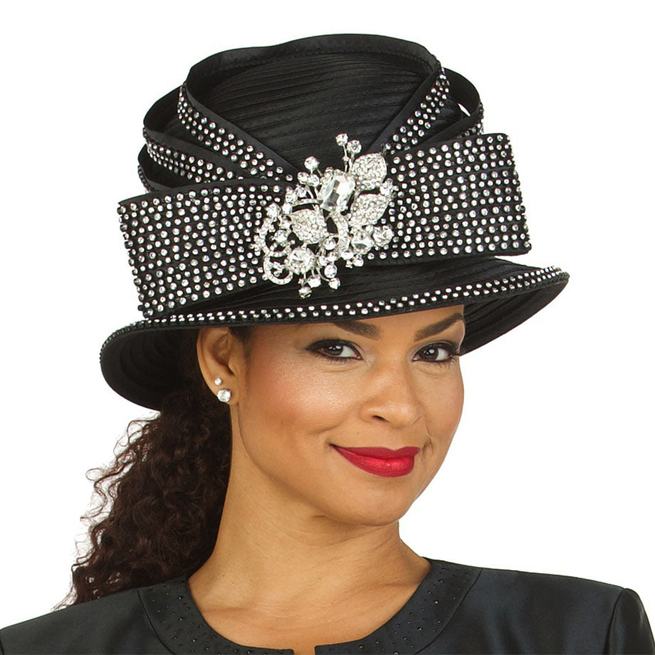 Giovanna HR22129-BLK Church Hat