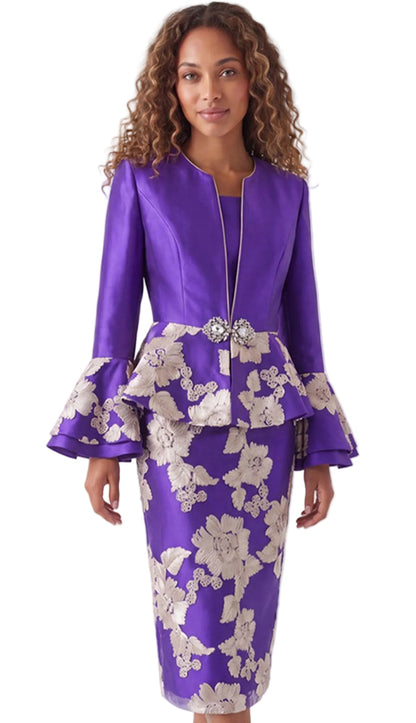 Lusso Couture 9246-PUR Church Suit
