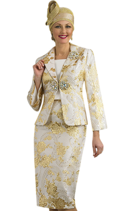 Lily And Taylor 4579-GLD Church Suit