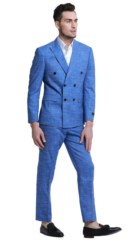 Tazzio Mens Suit M338SK-BLU
